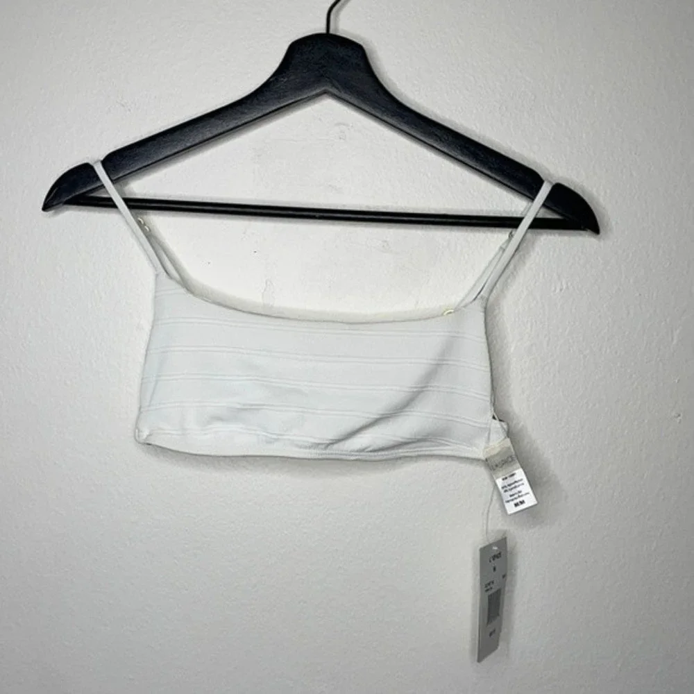 L*SPACE Womens Sz Medium White Piper Bikini Top - Picture 4 of 9
